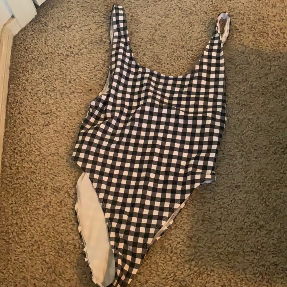 Gingham one piece swimsuit